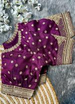 Soft Milan Silk Magenta Wedding Wear Embroidery Work Readymade Blouse